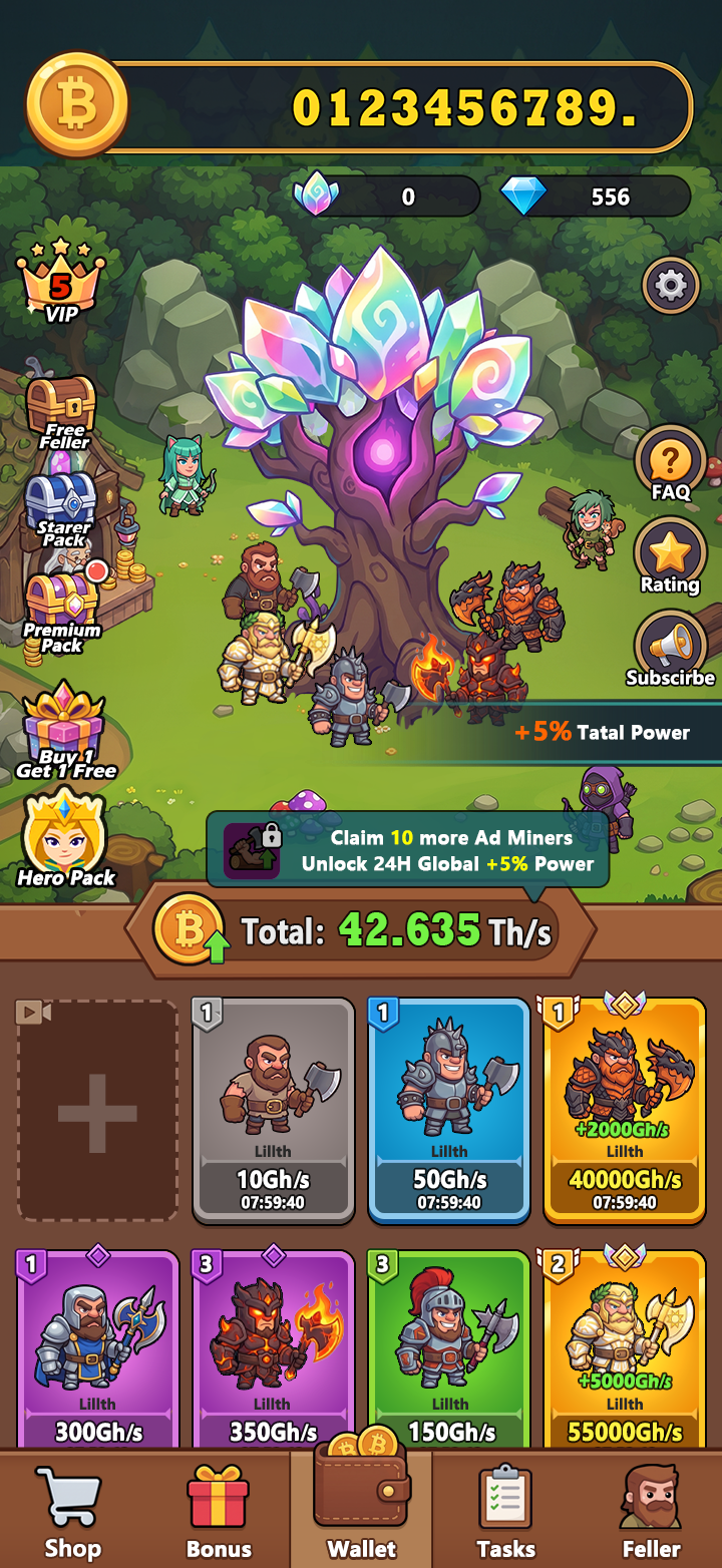 Bitcoin Lumberjack main game screen