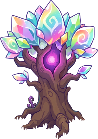 The glowing crystal tree